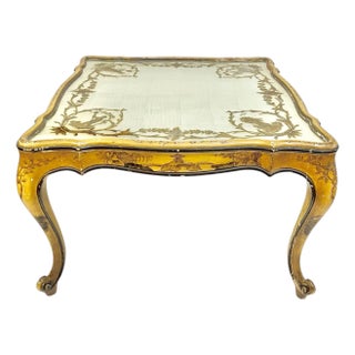 Antique Chinese Chippendale Style Eglomise Side Table From the Ritz Carlton Hotel For Sale