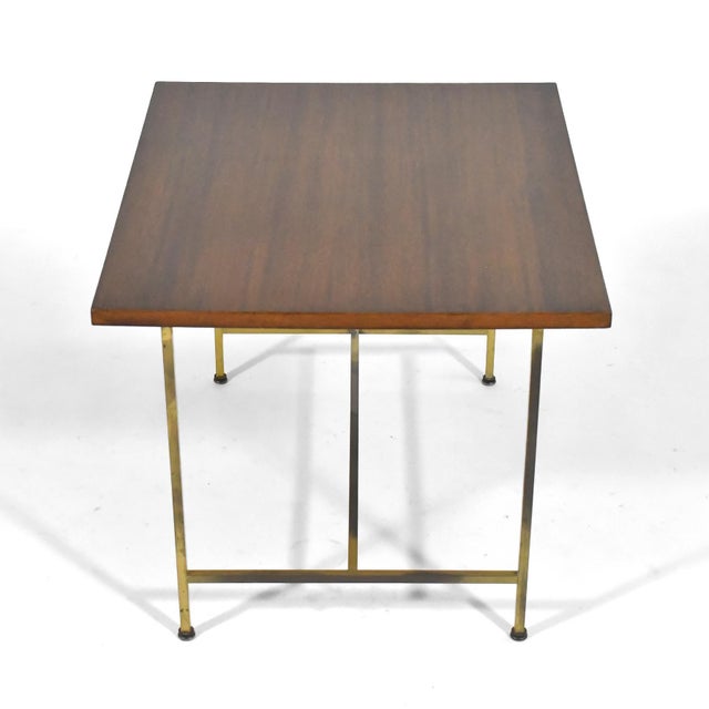 Paul McCobb Side Table with Brass Base by Calvin For Sale - Image 9 of 10