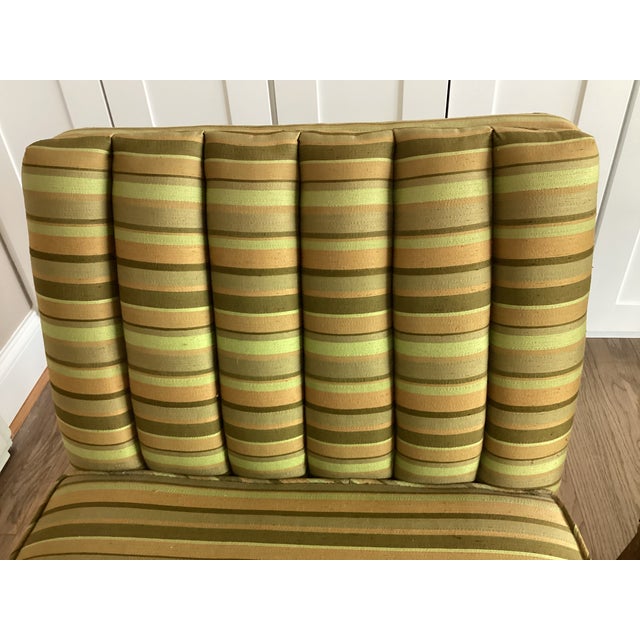 1960s Pair of Midcentury Modern Slipper Upholstered Chairs For Sale In Washington DC - Image 6 of 17