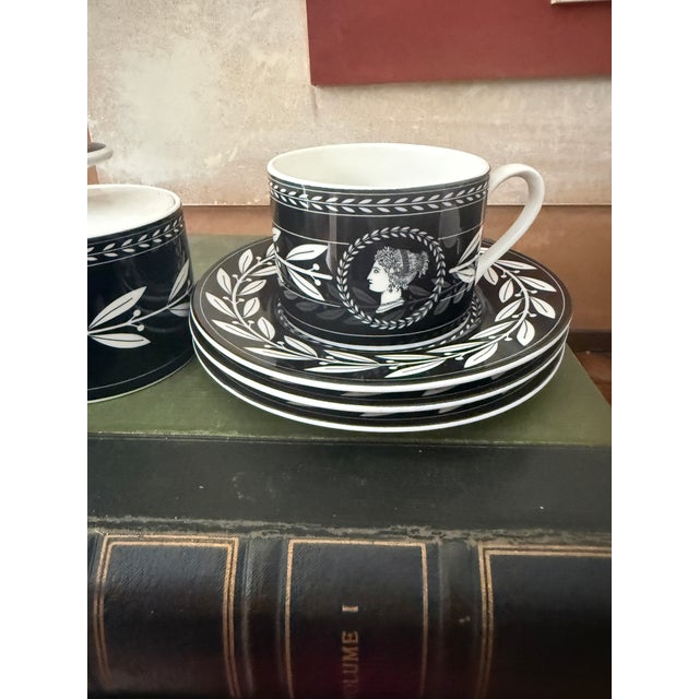 Traditional Vintage Casual Victoria and Beale Olympia Black Coffee and Tea Set Nine Piece Collection For Sale - Image 3 of 12