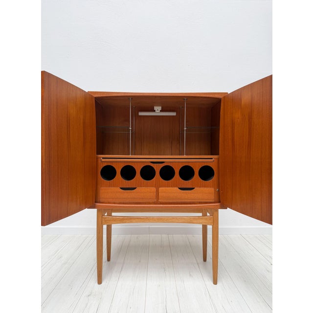 Wood Vintage Teak Bacchus Bar Cabinet by Torbjørn Afdal for Mellemstrands Trevareindustri AS, Norway, 1960s For Sale - Image 7 of 12