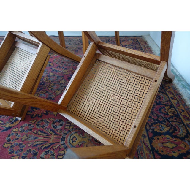 Wood and Cane Dining Chairs Set of 4 Chairish