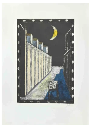 Franco Gentilini, The Moon, Etching and Aquatint, 1970s