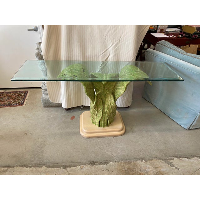 Absolutely gorgeous leaf design console table and matching mirror. From an interior designers firm. Vintage and in good...