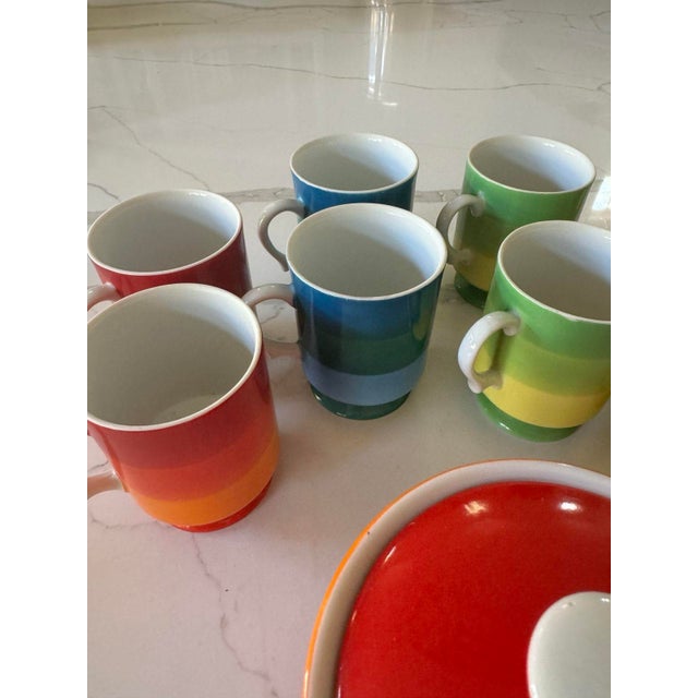 Mid-Century Modern 1970s Holt Howard Tea Service Rainbow Set- 14 Pieces For Sale - Image 3 of 7