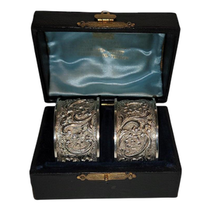 1920s Pair of Gaydon & Sons Sterling Silver Napkin Holders