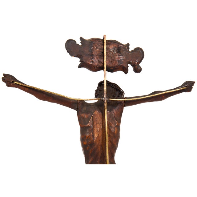 18th Century Finely Carved Boxwood Corpus Christi on Stand For Sale - Image 16 of 18