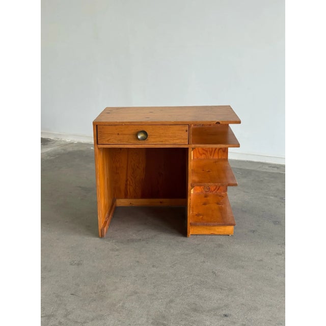 Late 20th Century Primitive Pine Writing Desk For Sale - Image 4 of 12