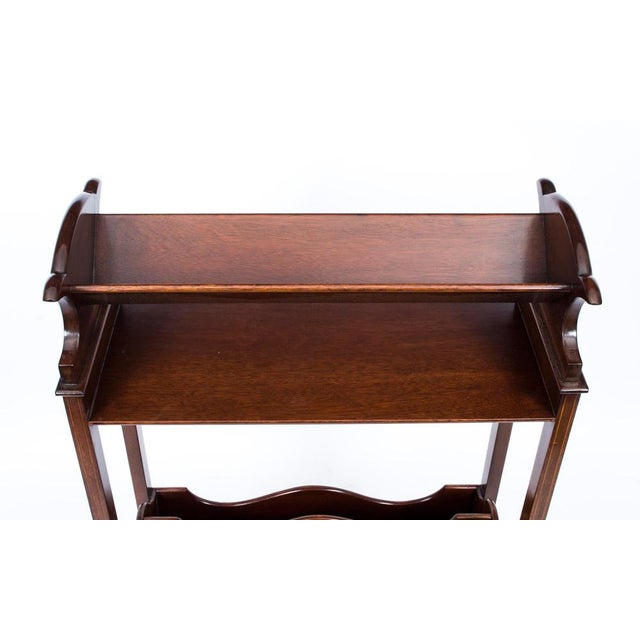 Early 20th Century Edwardian Inlaid Mahogany Bookstand For Sale - Image 4 of 12