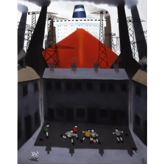 Mackenzie Thorpe "The Game" Hand Signed Numbered Serigraph Art Print For Sale