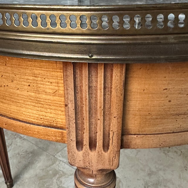 Antique Louis XVI Wooden Game Table with Brass and Marble Top, 1890s For Sale - Image 15 of 18