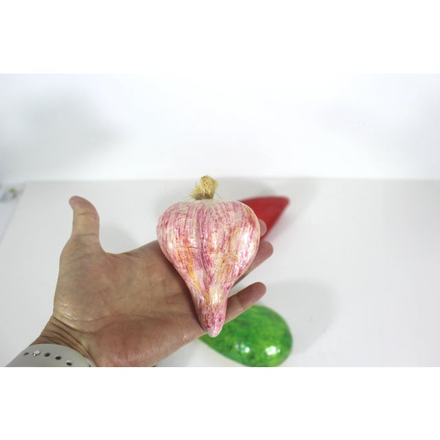Mid 20th Century Set of 4 Vintage Paper Mache Vegetables for Kitchen Decor Cinco De Mayo Table Decor For Sale - Image 5 of 5