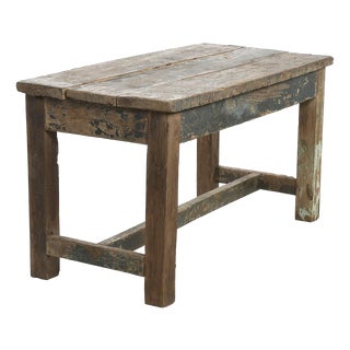 Vintage Patinated Wooden Table For Sale
