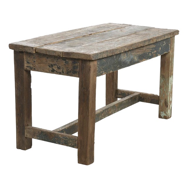 Vintage Patinated Wooden Table For Sale