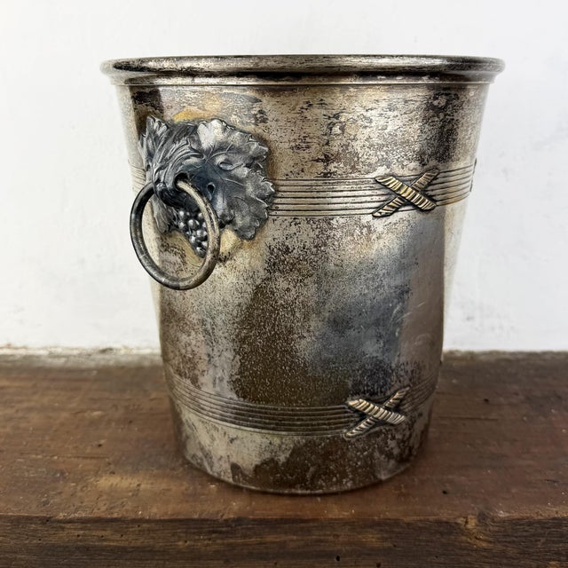 Antique French Silver-Plated Champagne Bucket from Agrit Paris, 1890s For Sale - Image 3 of 17