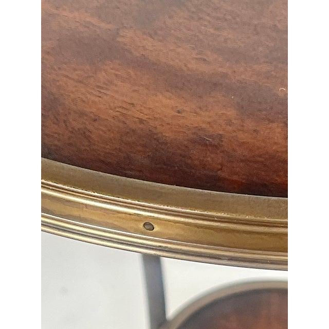 1970s French Regency Style Bronze 2 Tier Gueridon With Wood Top For Sale - Image 5 of 15