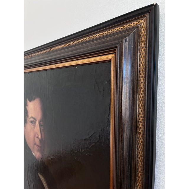 Textile Antique Original Large Portrait Oil Painting of a German Opera Tenor For Sale - Image 7 of 15