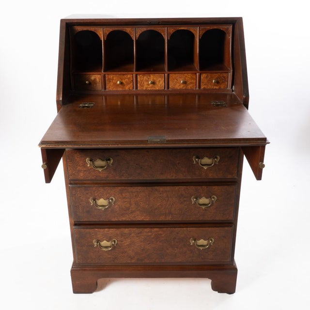 Mid 20th Century Diminutive Burl Desk For Sale - Image 4 of 18