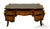 Vintage French Provincial Louis XV Burled Walnut & Kingwood Bureau Plat / Executive Desk W. Tooled Leather Top & Gilt Figural Mounts For Sale - Image 9 of 11