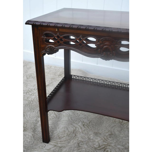 Wellington Hall Mahogany Table Vintage Edwardian Writing Chippendale Tea Desk For Sale In Philadelphia - Image 6 of 13