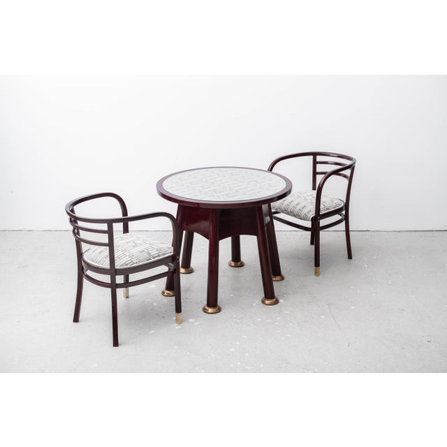 Art Nouveau Table by Adolf Loos and Armchairs by Otto Wagner, Vienna, Austria, 1902-1905, Set of 3 For Sale - Image 16 of 18