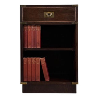 Early 20th Century Antique Campaign Style Mahogany Bookcase Cupboard For Sale