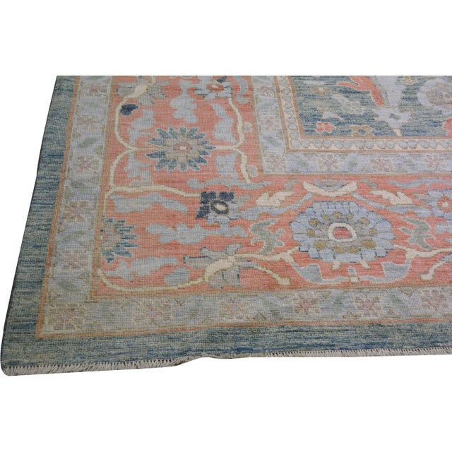 2010s Turkish Oushak Hand Knotted Wool Rug, 12'x15'7" For Sale - Image 5 of 5