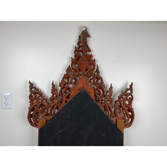 Antique Giltwood Burmese Shrine Mirror, Circa 19th Century For Sale - Image 9 of 12