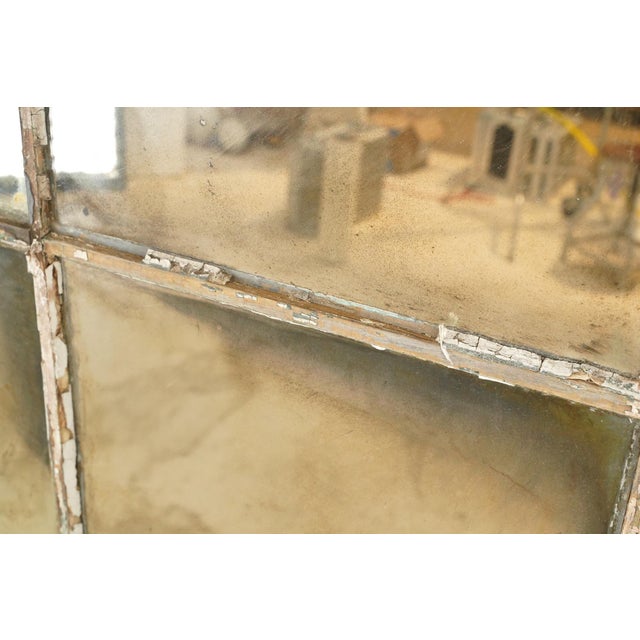 2020s Handcrafted Silver Glass Window Wall Mirror 31.625 X 57.375 In. For Sale - Image 5 of 7