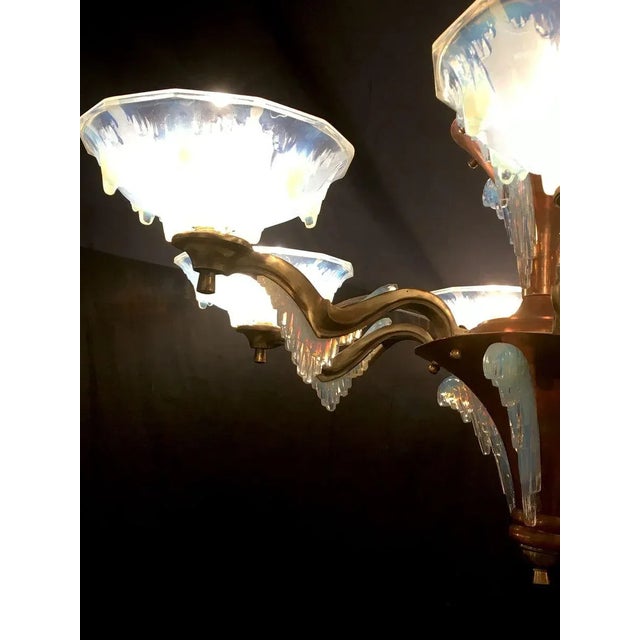 1940s Art Deco French Chandelier For Sale - Image 5 of 11