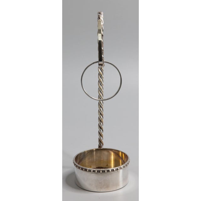 Vintage Italian Silver Plate Wine Bottle Caddy Holder Server For Sale - Image 4 of 7