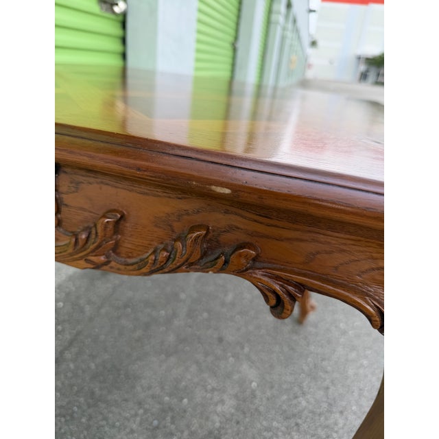 Vintage Louis XV Style Carved Wood Parquetry Game Table For Sale In Miami - Image 6 of 12