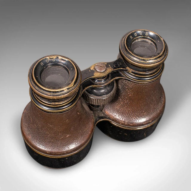 Pair of Antique Opera Glasses, English, Leather, Brass, Binoculars, Ross London For Sale - Image 10 of 12