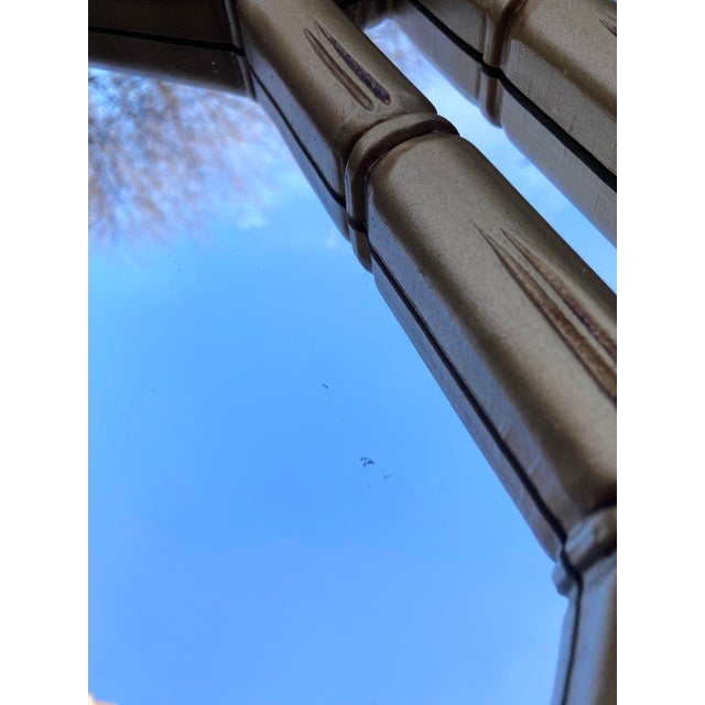 Vintage Gold Faux Bamboo Octagonal Wall Mirror For Sale - Image 10 of 10