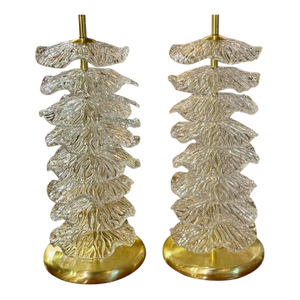 Pair of Murano Ruffle Disc Lamps