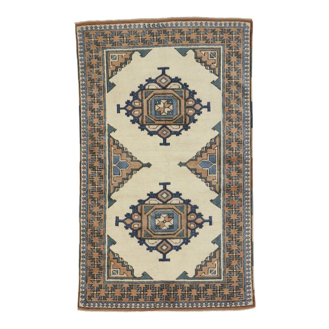Vintage Turkish Oushak Rug - 03'09 X 06'03 For Sale
