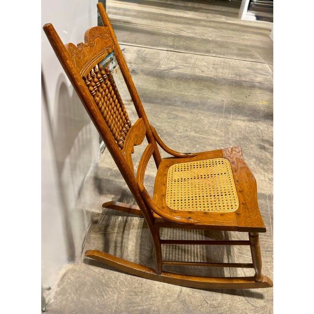 Sienna Antique Barley Twist Spindle Back Rocking Chair For Sale - Image 8 of 12