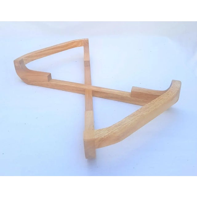 1970s Dolphin Beechwood Casserole Dish Table Rack For Sale In Miami - Image 6 of 10