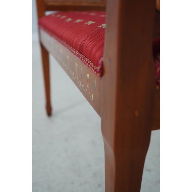 Adams Paint Decorated Cane Side Window Bench For Sale - Image 13 of 14