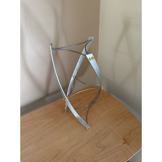 American Signed 1999 Bruce R. MacDonald Triple Helix Sculpture For Sale - Image 3 of 9
