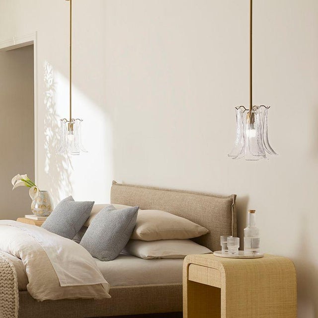 The shades of these artisan-crafted pendants were inspired by the fields of calla lilies that bloom wild in Big Sur....