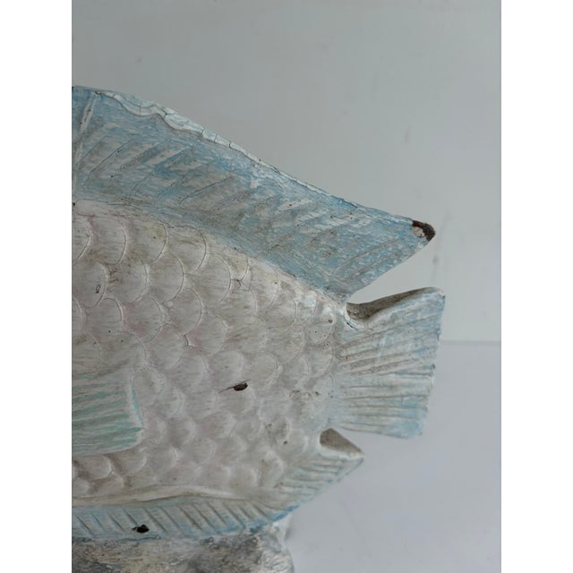 Vintage Hand-Carved Wooden Fish Sculpture – Coastal Sculptural Decor For Sale - Image 14 of 14