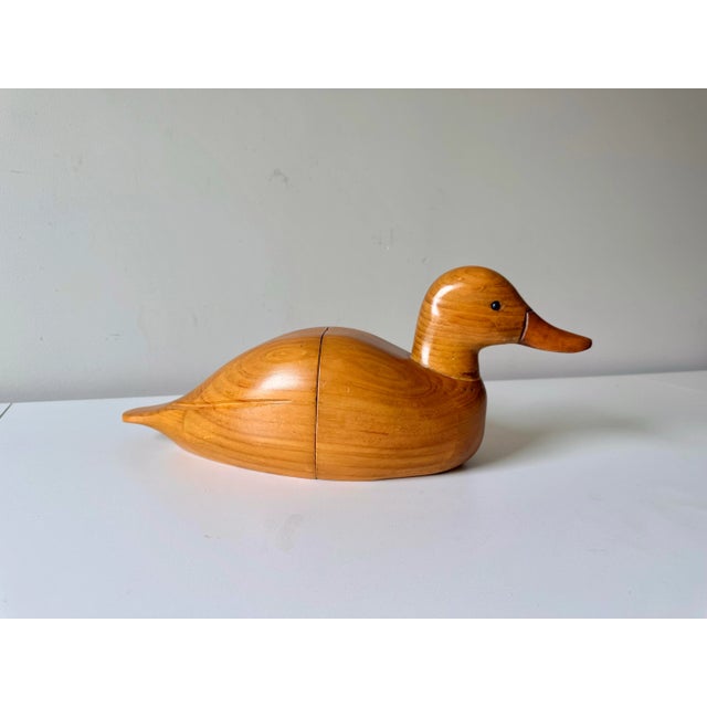 Late 20th Century Hand Carved Wood Duck Bookends For Sale - Image 9 of 10