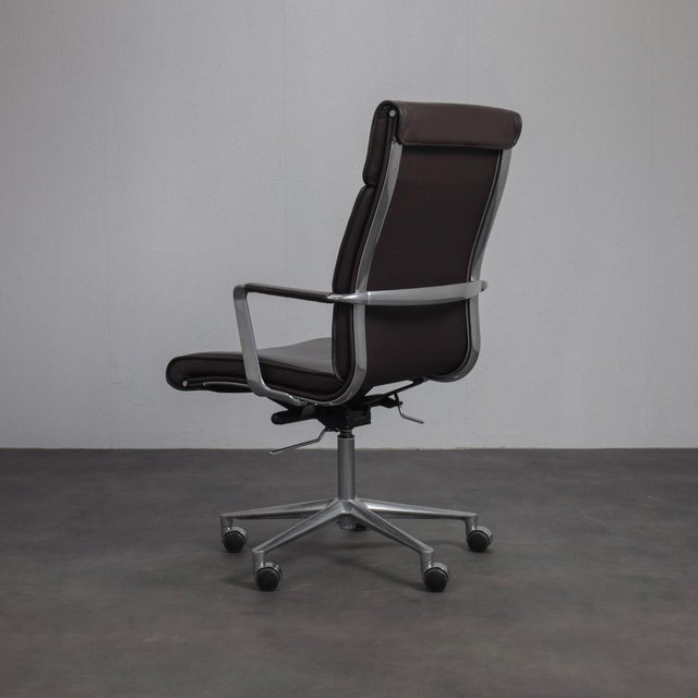 1990s Una Leather Office Chair by ICF, Italy, 1990s For Sale - Image 5 of 12