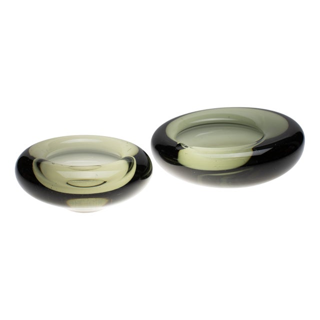 Akva Series Ashtrays by Per Lütken for Holmegaard, 1950s, Set of 2 For Sale