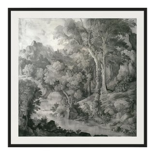Grisaille Landscape Original Print 16th Century Style For Sale