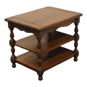 Ethan Allen Antiqued Pine Old Tavern 29x21" Tiered Accent End Table 12-8024