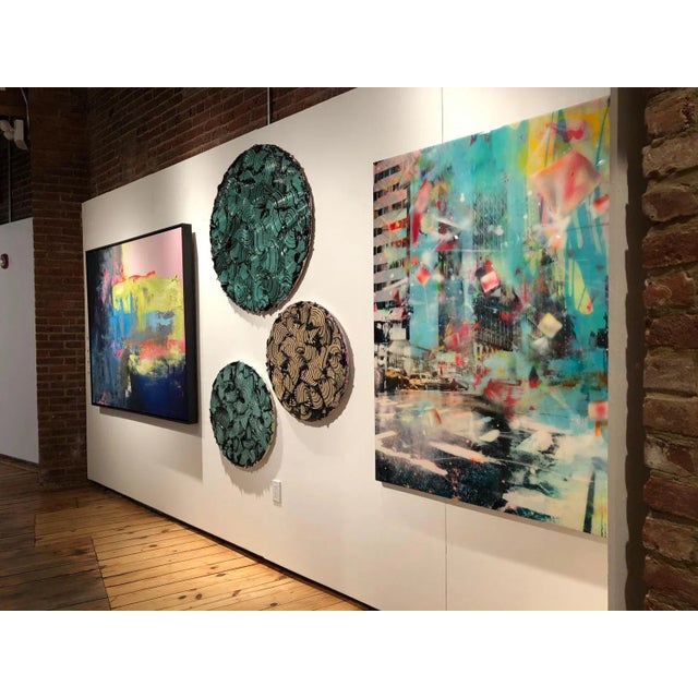 Early 21st Century Double Tree, Colorful Hand-Painted Photograph, New York Scene, 2017 For Sale - Image 5 of 6