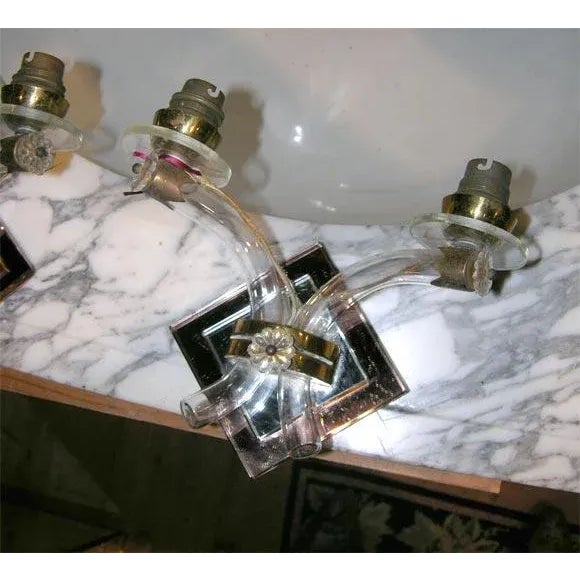 French 1930s Vintage French Mirrored Sconces- a Pair For Sale - Image 3 of 7