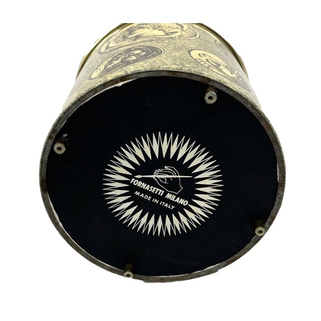 Yellow 1960s Piero Fornasetti Ice Bucket & Cover With Coin Design For Sale - Image 8 of 10